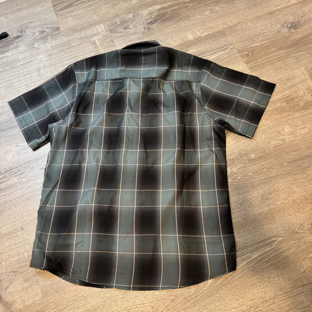 Dixxon Flannel Co Torpedo Bamboo Short Sleeve Shirt Mens Large Grey Black Plaid - Picture 4 of 4